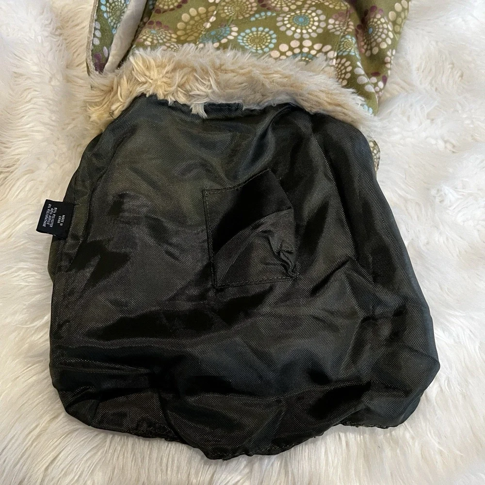 Athleta Bag Faux Suede & Faux Fur Lined Crossbody Bag Purse Boho Hippy 11